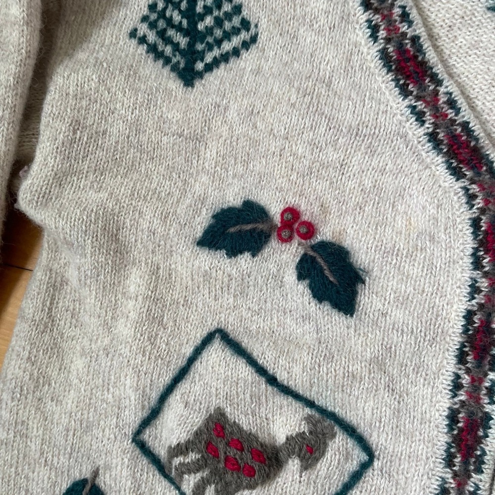 Vintage 1980s Northern Reflections Christmas Knitted Sweater Zip Up Cardigan - Picture 6 of 11